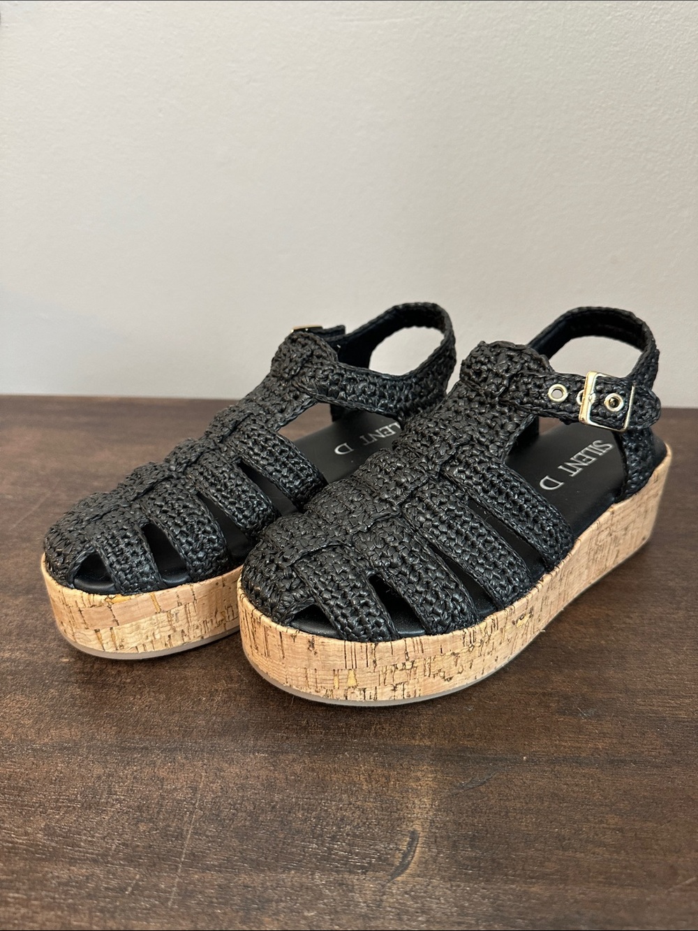 Silent D Fisherman Cork Bottom Platform Flats Anthropologie Size 37